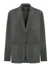 Giorgio Armani Single Breasted Jacket In Changeable Viscose In Verde