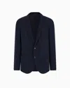 Giorgio Armani Chevron-pattern Blazer In Blue