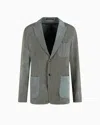 Giorgio Armani Single-breasted Jacket In Iridescent Viscose