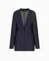 Giorgio Armani Single-breasted Jacket In Light Viscose Jersey In Gray