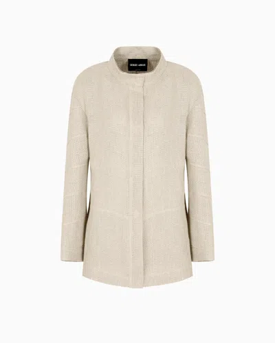 Giorgio Armani Single-breasted Jacket In Linen Gauze