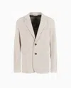 Giorgio Armani Single-breasted Jacket In Perforated Suede