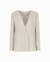 Giorgio Armani Single-breasted Jacket In Silk Chiffon With Embroidered Suede Webbing