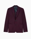 Giorgio Armani Single-breasted Jacket In Technical Waffle Fabric In Burgundy