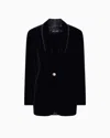 Giorgio Armani Single-breasted Jacket In Velvet In Black