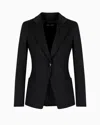 Giorgio Armani Official Store Single-breasted Jacket In Virgin Wool And Cashmere In Black