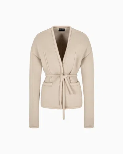 Giorgio Armani Single-breasted Jacket In Viscose And Cashmere Jersey