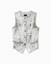 Giorgio Armani Single-breasted Jacquard Waistcoat In Gray
