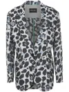 Giorgio Armani Single-breasted Leopard-pattern Blazer In Black