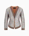 Giorgio Armani Single-breasted Short Jacket In An Embroidered Silk Blend