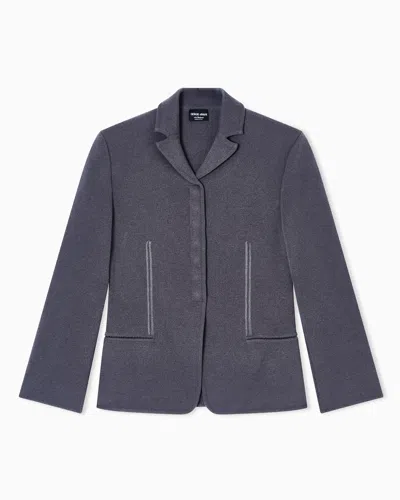 Giorgio Armani Single-breasted Short Jacket In Cashmere In Gray