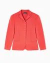 Giorgio Armani Single-breasted Short Jacket In Cashmere In Red