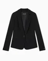 Giorgio Armani Single-breasted Silk-cady Jacket In Black