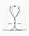 Giorgio Armani Single-breasted Silk-jersey Jacket In White