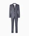 Giorgio Armani Single-breasted Soho Line Suit In Mélange Micro-pinstriped Virgin Wool