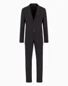 Giorgio Armani Single-breasted Soho Line Suit In Virgin Wool In Brown