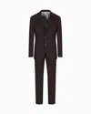 Giorgio Armani Single-breasted Soho Line Suit In Virgin Wool Cloth In Brown