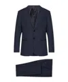 Giorgio Armani Wool Suit With Flap Pockets And Notch Lapel In Black
