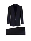 Giorgio Armani Tailored Suit With Back Vent And Notched Lapel In Blue