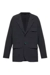 Giorgio Armani Long-sleeved Suit Jacket In Blue