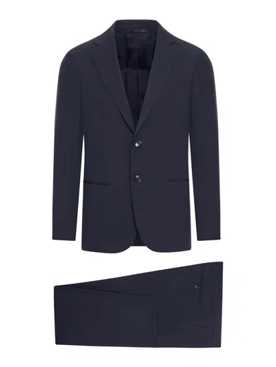Giorgio Armani Single-breasted Tailored Suit In Blue