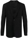 Giorgio Armani Single-breasted Textured Blazer In Black