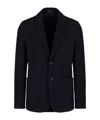 Giorgio Armani Blazer  Herringbone Single-breasted Jacket In Black