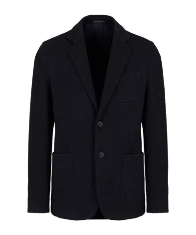 GIORGIO ARMANI SINGLE-BREASTED TEXTURED BLAZER