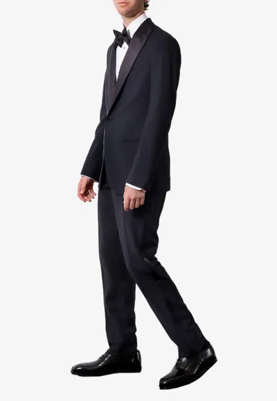 Giorgio Armani Single-breasted Tuxedo Suit In Blue