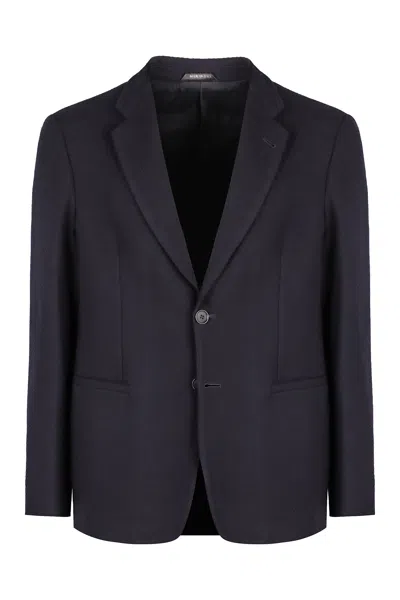 Giorgio Armani Single-breasted Two-button Jacket In Blu