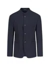Giorgio Armani Tailored Jacket Front Pockets In Blue