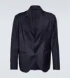 Giorgio Armani Single-breasted Virgin Wool Blazer In Night Sky