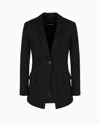 Giorgio Armani Single-breasted, Virgin-wool Jacket In Black