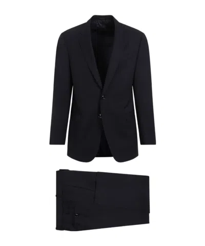 Giorgio Armani Single-breasted Virgin-wool Suit In Black