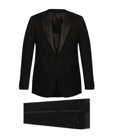 Giorgio Armani Single-breasted Tailored Suit In Black