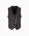 Giorgio Armani Single-breasted Waistcoat In A Viscose Blend With All-over Rhinestones