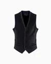 Giorgio Armani Single-breasted Waistcoat In A Viscose Blend With Rhinestones In Black