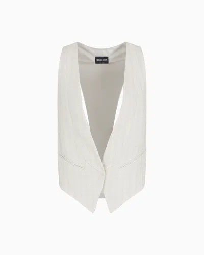 Giorgio Armani Single-breasted Waistcoat In Armure Viscose Crêpe