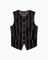 Giorgio Armani Single-breasted Waistcoat In Devoré-striped Corduroy In Pattern