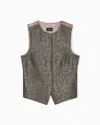 Giorgio Armani Single-breasted Waistcoat In Jacquard Silk And Wool In Brown