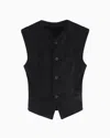 Giorgio Armani Single-breasted Waistcoat In Seersucker Velvet With A Polka-dot Motif In Pattern