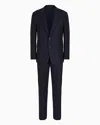 Giorgio Armani Wool And Cashmere Suit In Navy Blue