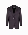 Giorgio Armani Single-breasted Wool Jacket In Blue