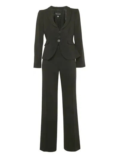 Pre-owned Giorgio Armani Single-breasted Wool Suit In Black