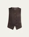 Giorgio Armani Single-breasted Wool Vest In Burgundy