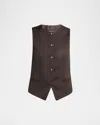 Giorgio Armani Single-breasted Wool Vest In Burgundy