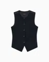 Giorgio Armani Single-breasted Wool Waistcoat In Black