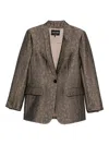 Giorgio Armani Single-button Blazer In Brown