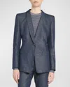 Giorgio Armani Single-button Denim Blazer Jacket In Denim