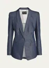 Giorgio Armani Single-button Denim Blazer Jacket In Denim
